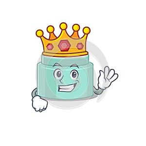 A Wise King of lipbalm mascot design style with gold crown