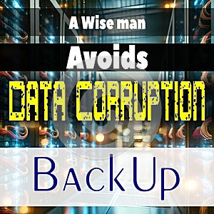 A wise man avoids data corruption, back up , data centre background