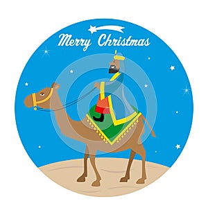 Wise Man Balthazar on a camel photo