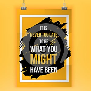 Wise massage about selfesteem. Vector motivation quote. Grunge poster. Typographic wisdom card for print, wall poster