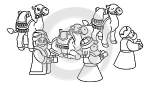 Wise Men Christmas Nativity Scene Cartoon