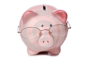 Wise money saving piggy bank cut out