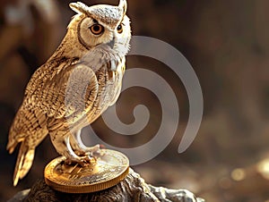 A wise owl atop a Bitcoin illuminating the path to wise blockchain investments