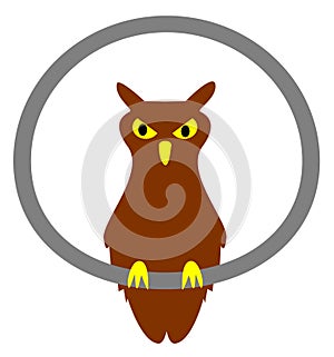 Wise Owl Cartoon Logo - Vector Illustration