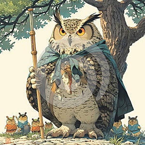 Wise Owl Ninja - Mystical Japanese Warrior