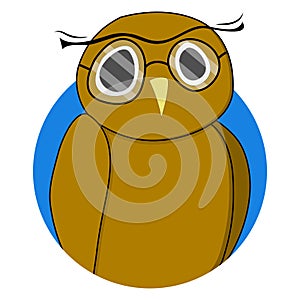 Wise owl sticker vector