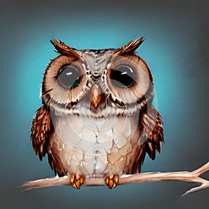 Wise owl, symbol of education, cute illustration for use on educational materials or educational websites ai Generated, generative