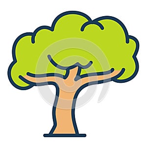 Wise wisdome tree calm relax single isolated icon with filled line style