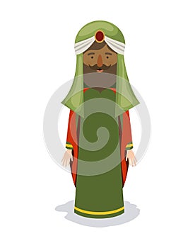 Wiseman cartoon of happy epiphany day design