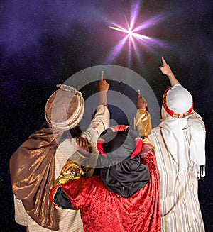 Wisemen following a star