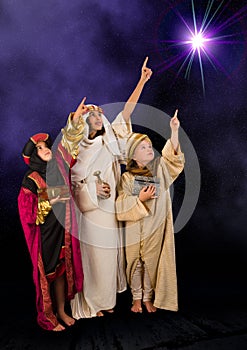 Wisemen watching christmas star