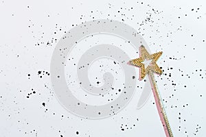 Wish grant star magic wand white background