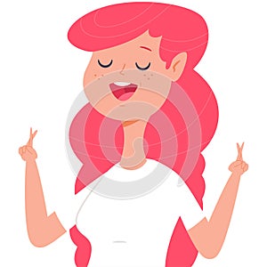 Wish illustration. Woman vector cartoon character