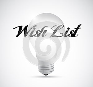 wish list light bulb sign concept illustration