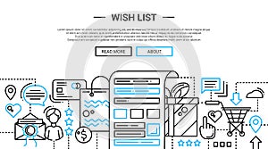 Wish List - line design website banner temlate