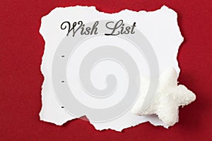 Wish list on white paper