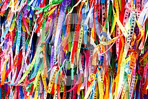 Wish ribbons`s church Nosso Senhor do Bonfim, a catholic church located in Salvador, Bahia in Brazil.