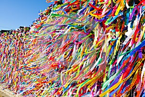 Wish ribbons`s church Nosso Senhor do Bonfim, a catholic church located in Salvador, Bahia in Brazil.