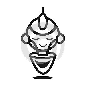 The Wish Robotic for logo icon line art