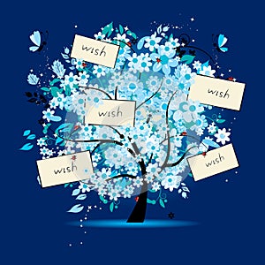 Wish tree floral with cards