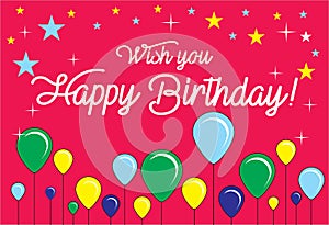 Wish you happy birthday quotes background template vector