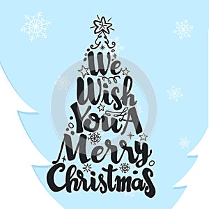 We wish you a Merry Christmas and Christmas tree -Vector