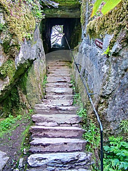 Wishing Steps at Blarney Castle a medieval castle near Cork, Ireland