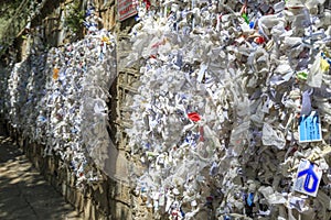 The wishing wall at the House of the Virgin Mary Meryemana