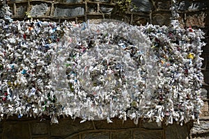 The wishing wall at The House of the Virgin Mary Meryemana, believed to be the last residence of the mother of Jesus