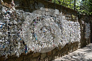 The wishing wall at The House of the Virgin Mary Meryemana, the last residence of the mother of Jesus