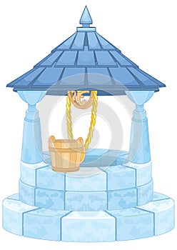 Wishing Well With Wooden Bucket