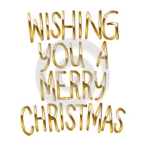 Wishing you a merry christamas in gold lettering