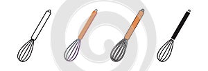 wisk icon flat design thick outline