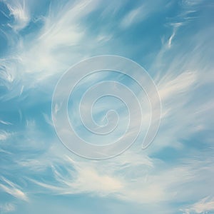 Wispy Clouds, Blue Sky Canvas