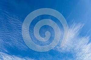 Wispy clouds, blue sky suitable for background