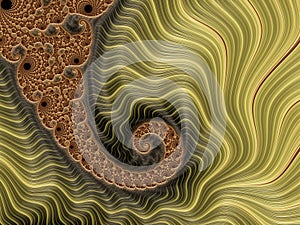 Wispy Gold Spiral Waves Pattern