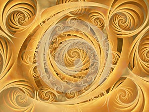Wispy Gold Spirals Pattern