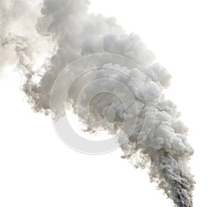 Smoke from a cloud isolated on white background
