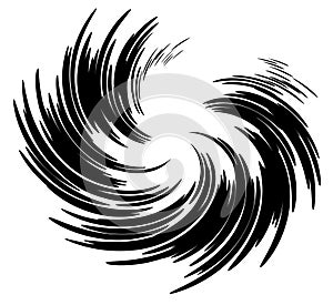 Wispy Swirls Spiral Black Ink