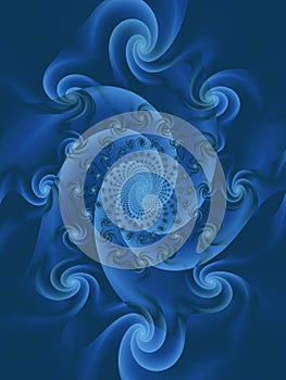 Wispy Swirls Spirals Blue