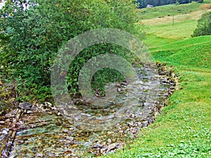 The Wiss Thur stream in the Stein settlement and the Obertoggenburg region