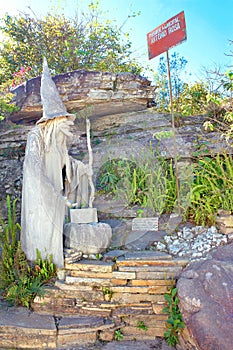 Witch Agnes and the cauldron of wishes. SÃ£o Thome das Letras, Minas Gerais, Brazil. photo