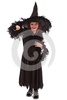 Witch in black dress and hat