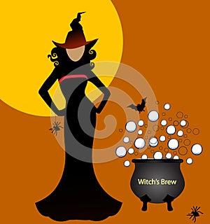 witch with brew