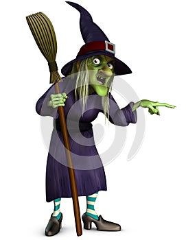 Witch with broom photo