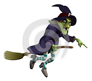 Witch on a broom photo