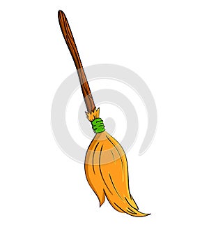 witch broom cartoon vector symbol icon design. Beautiful illustration isolated on white background