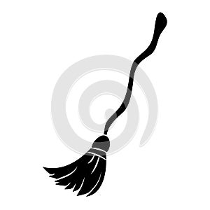 witch broom silhouette cartoon vector symbol icon design. Beautiful illustration isolated on white background photo