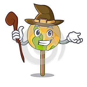 Witch candy apple mascot cartoon