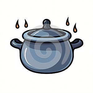 A Witch Cauldren Pot With Gray, A Cartoon Of A Pot